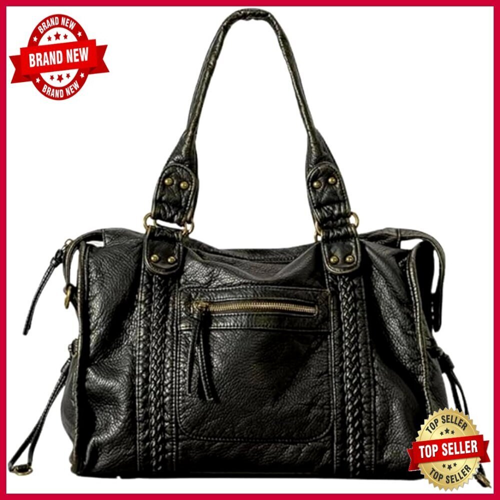 Large Soft Leather Hobo Crossbody Bag with Adjustable Strap Multi-Wear Purse